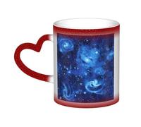 KLJnmbb Blue Universe Space Galaxy Print Starry Sky Color-Changing Mug Ceramic Gift Home Office Cafe Coffee Mugs Holiday