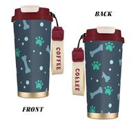 KLJnmbb Bones and Dog Claws Print Stainless Steel Travel Mug Hot Cold Beverage Office Outdoor Camping Coffee Cup