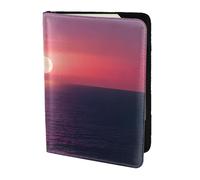 KLJnmbb Bright Moon at Sea Hippie Print 5.5in Passport Travel Document Wallet Secure Compact Stylish for Men and Women