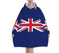 KLJnmbb British Flag Print Adults Cozy Oversized Blanket Hoodie Family Winter Lightweight And Easy To Wear Black