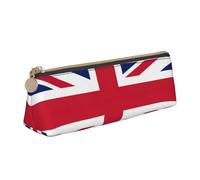 KLJnmbb British Flag Print Elegant Pencil Case Large Capacity Triangle Pouch with Zipper for Writing Tools