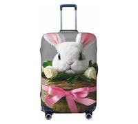 KLJnmbb Bunny Rosette Print Universal Suitcase Cover Luggage Protector Elastic Washable Travel Luggage Cover