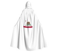 KLJnmbb California State Flag Print Halloween Hooded Cloak With Vibrant Full Length Adult Unisex Cosplay Costume