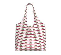 KLJnmbb California State Flag Print Oversized Canvas Tote Bag Lightweight Shoulder Handbag For Beach Travel Daily