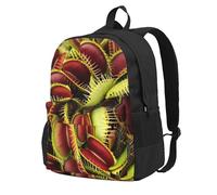 KLJnmbb Carnivorous Plant Print Large Capacity Backpack Travel Hiking Commuter Bag School Work Outdoor Adventures