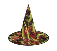 KLJnmbb Carnivorous Plant Print Unisex Halloween Witch Hat Adults And Teens Cap Parties Carnivals Costumes Caps