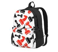 KLJnmbb Chess Pattern Print Large Capacity Backpack Travel Hiking Commuter Bag School Work Outdoor Adventures