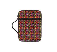 KLJnmbb Colorful Guitar Print Waterproof Bible Storage Bag Religious Organizer Scripture Holder for Church Travel