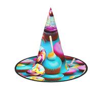 KLJnmbb Colorful Sweet Lollipop Cupcake Donut Print Adults Celebration Carnival Hat Party Supply Decoration Cosplay Costume Themed