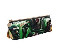 KLJnmbb Company Farm Tractor Print Elegant Pencil Case Large Capacity Triangle Pouch with Zipper for Writing Tools