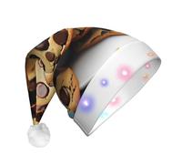 KLJnmbb Cookies Food Chocolate Chips Biscuits Print Christmas Hat Unisex Glowing Festive Party Xmas Accessory For Holiday Gatherings