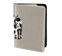 KLJnmbb Cow Black Spot Print 5.5in Passport Travel Document Wallet Secure Compact Stylish for Men and Women