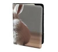 KLJnmbb Cry White Rabbit Print 5.5in Passport Travel Document Wallet Secure Compact Stylish for Men and Women