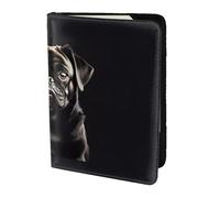 KLJnmbb Cute Black Pug Dog Print 5.5in Passport Travel Document Wallet Secure Compact Stylish for Men and Women