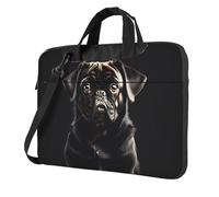 KLJnmbb Cute Black Pug Dog Print Practical Bag Stylish And Protective Laptop Bag Versatile Soft Bag For Women Men