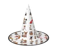 KLJnmbb Cute Chihuahua Pug Pattern Print Adults Celebration Carnival Hat Party Supply Decoration Cosplay Costume Themed
