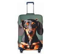 KLJnmbb Cute Dachshund Duggee Print Stretchable Suitcase Universal Elastic Luggage Protector Sleeve Vacation Travel