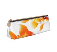 KLJnmbb Cute Goldfishes Print Elegant Pencil Case Large Capacity Triangle Pouch with Zipper for Writing Tools