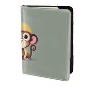 KLJnmbb Cute Monkey Print 5.5in Passport Travel Document Wallet Secure Compact Stylish for Men and Women
