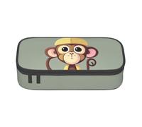 KLJnmbb Cute Monkey Print Travel Pencil Case 8.3 X 2 X 3.7 Inches Functional Storage Bag for Office Supplies