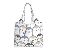 KLJnmbb Cute Penguin Print Oversized Canvas Tote Bag Lightweight Shoulder Handbag For Beach Travel Daily
