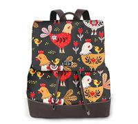KLJnmbb Cute Rooster Chickens Print Women'S Backpack Shopping Bag Lightweight Versatile Fashion Rucksack Work Travel