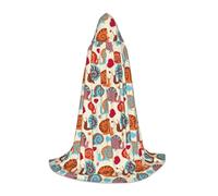 KLJnmbb Cute Snail Print Hooded Cloak Adults Teens Kids Variety Wizard Cape Robehalloween Carnival Cosplay