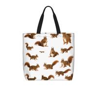 KLJnmbb Cute Squirrel Print Water-Resistant Bag Convenience Tote Shopping Gym Lightweight Daily Use Multiple
