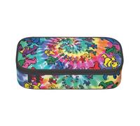 KLJnmbb Dancing Thanksgiving Bear Print Travel Pencil Case 8.3 X 2 X 3.7 Inches Functional Storage Bag for Office Supplies