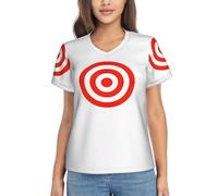 KLJnmbb Design Target Print Casual T Shirt for Women Classic Short Sleeve Tee Soft Suitable Work Office Black