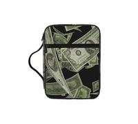 KLJnmbb Dollar Sign Money Print Waterproof Bible Storage Bag Religious Organizer Scripture Holder for Church Travel