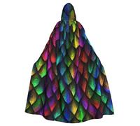 KLJnmbb Dragon Scale Print Hooded Cloak For Women Men Carnival Cosplay Cape Medieval Costume Wedding Party