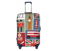 KLJnmbb England Symbols Print Suitcase Cover Elastic Washable Anti Scratch Luggage Protector Dustproof Stylish