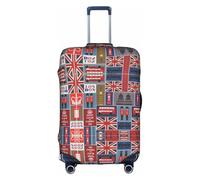 KLJnmbb England Symbols Print Suitcase Cover Elastic Washable Anti Scratch Luggage Protector Dustproof Stylish