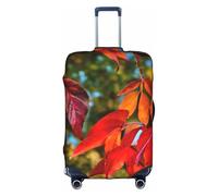 KLJnmbb Fall Red Leaves and Fruits Print Suitcase Cover Elastic Washable Anti Scratch Luggage Protector Dustproof Stylish