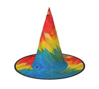 KLJnmbb Fantastic Parrot Feather Print Unisex Halloween Witch Hat Adults And Teens Cap Parties Carnivals Costumes Caps