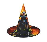 KLJnmbb Firefighter Fireman Flame Print Adults Celebration Carnival Hat Party Supply Decoration Cosplay Costume Themed