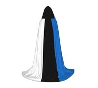 KLJnmbb Flag Of Estonia Print Hooded Cloak Adults Teens Kids Variety Wizard Cape Robehalloween Carnival Cosplay