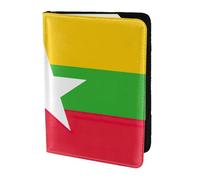 KLJnmbb Flag of Myanmar Print 5.5in Passport Travel Document Wallet Secure Compact Stylish for Men and Women