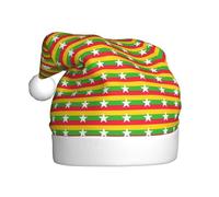 KLJnmbb Flag of Myanmar Print Adult Santa Hat for Holiday New Year Celebrations Party Accessory Christmas Cap