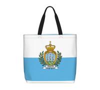 KLJnmbb Flag Of San Marino Print Water-Resistant Bag Convenience Tote Shopping Gym Lightweight Daily Use Multiple