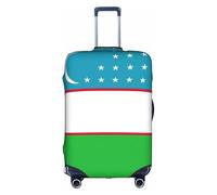 KLJnmbb Flag of The Republic of Uzbekistan Print Suitcase Cover Elastic Washable Anti Scratch Luggage Protector Dustproof Stylish
