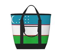 KLJnmbb Flag Of The Republic Of Uzbekistanprint Tote Bag Large Capacity Insulated Thermal For Daily Lunch Picnic Beach Shopping