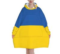 KLJnmbb Flag Of Ukraine Print Adults Cozy Oversized Blanket Hoodie Family Winter Lightweight And Easy To Wear Black