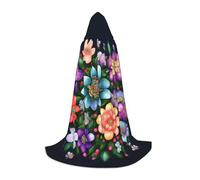 KLJnmbb Flower Diamond Paintings Print Hooded Cloak Adults Teens Kids Variety Wizard Cape Robehalloween Carnival Cosplay