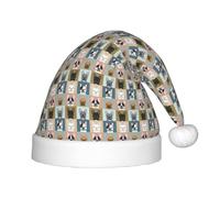 KLJnmbb french bulldog Print Boys Girls Elf Christmas Hat Xmas Holiday Santa Cap Festive Party Accessories