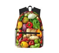 KLJnmbb Fresh Fruits And Vegetables Print Unisex Lightweight Casual Backpack Water-Resistant Commuting Outdoor Adventures