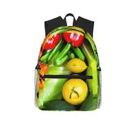 KLJnmbb Fresh Vegetables Fruits Print Unisex Lightweight Casual Backpack Water-Resistant Commuting Outdoor Adventures