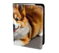 KLJnmbb Funny Corgi Butt Brown Print 5.5in Passport Travel Document Wallet Secure Compact Stylish for Men and Women
