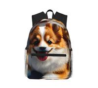 KLJnmbb Funny Corgi Butt Brown Print Unisex Lightweight Casual Backpack Water-Resistant Commuting Outdoor Adventures